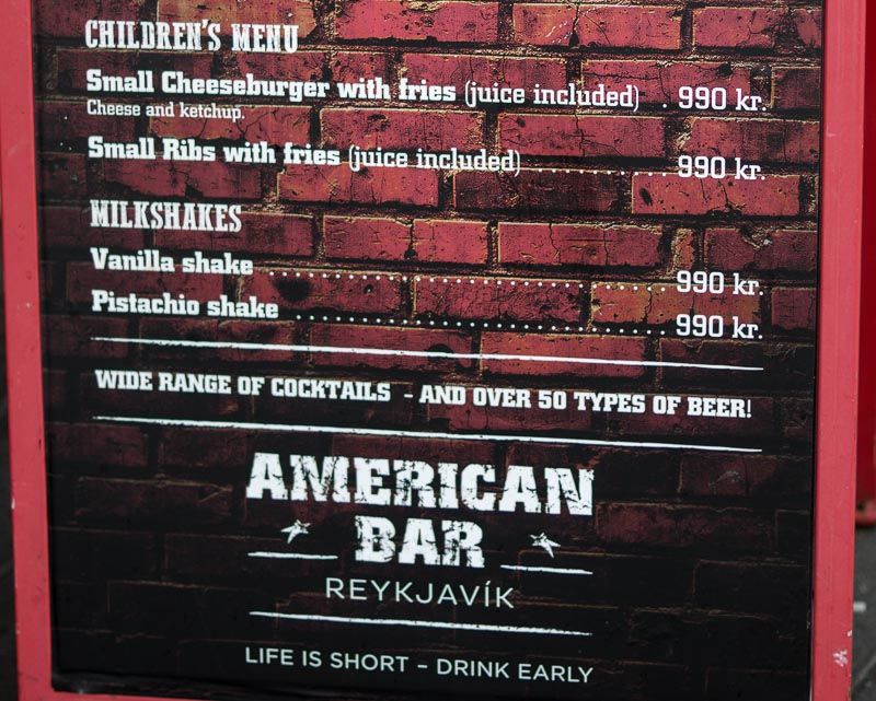 kids menu american bar same as dirty burger next door